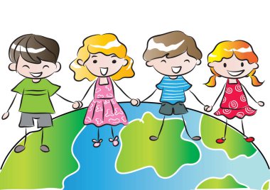 Çizgi film çocuklarının vektör çizimi