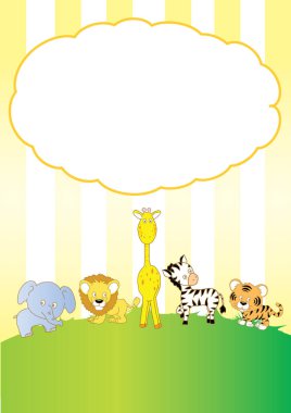 Şirin bir zürafanın vektör çizimi