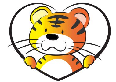 Şirin bir kaplanın vektör çizimi