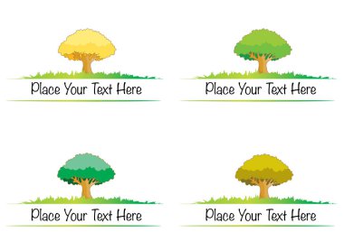 Bir dizi farklı mevsimin vektör çizimi