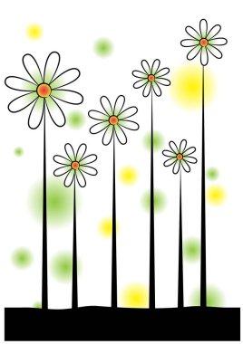 Çiçekli bir arkaplanın vektör illüstrasyonu