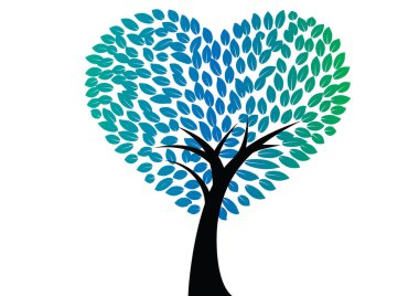 Beyaz arkaplanda yaprakları olan ağaç