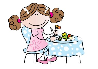 Pastalı tatlı kız.