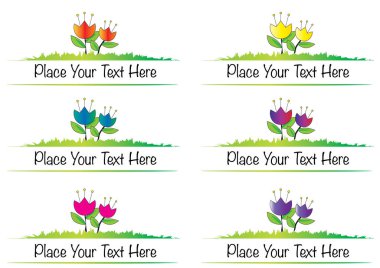 Bir dizi yaz çiçeğinin vektör çizimi