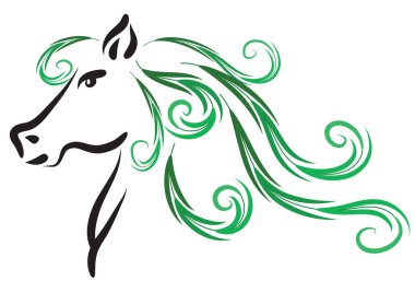 at silueti vektör çizimi