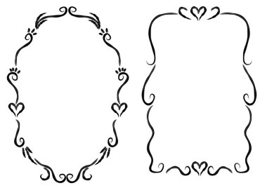 Beyaz arkaplanda vektör çiçek çerçeveleri 