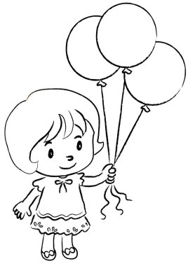 Çocuk çizimi olan boyama sayfası