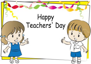 Mutlu bir doğum günü kartı çizimi