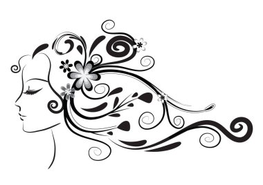 Çiçekli güzel kız.