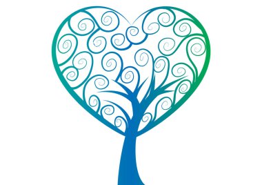 Yaprakları ve kalbi olan ağaç