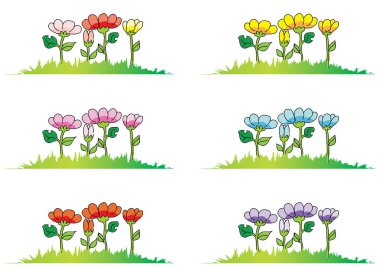 Bir dizi farklı çiçek.