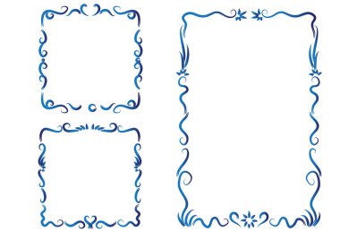 vektör el çizimi çiçek kenarlıkları