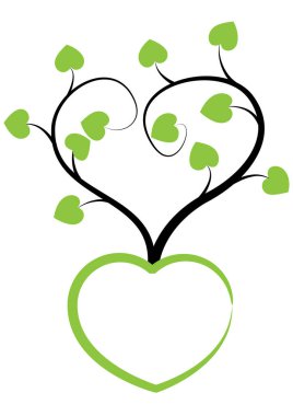 Yapraklı yeşil kalp