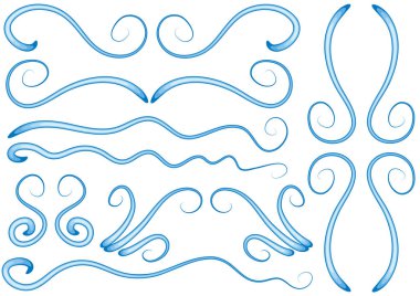 Mavi dalgaların vektör çizimi