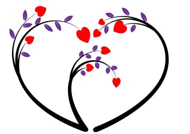 kalp şeklinde aşk kartı