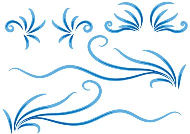 Mavi soyut vektör tasarım elementleri kümesi