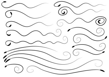 Siyah ve beyaz vektör dekoratif elementler kümesi