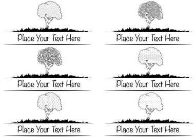 vektör ağaç ve bitki kümesi