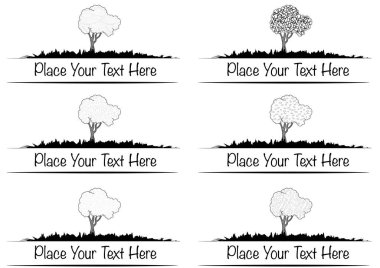 Ağaçların ve bitkilerin vektör çizimleri