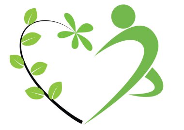 Beyaz arkaplanda bir kalp şeklinin vektör çizimi 