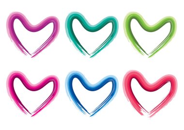Güzel dekoratif kalp koleksiyonu, aşk konsepti 