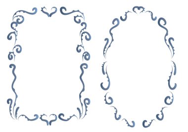 Bir dizi vintage çerçevenin vektör çizimi