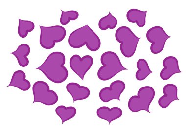 Pembe kalplerin vektör çizimi