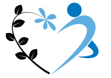 Beyaz arkaplanda bir kalp şeklinin vektör çizimi 