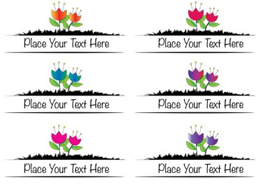 Bir çiçek kümesinin vektör illüstrasyonu