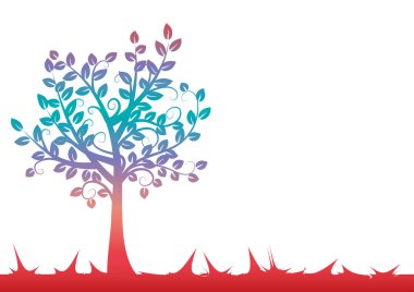 Yaprakları ve çiçekleri olan ağaç