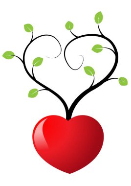 Beyaz arka planda aşk sembolü olan kalp şekli 