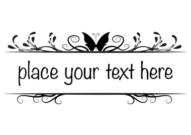 Bir dizi kaligrafik tasarım elemanının vektör çizimi