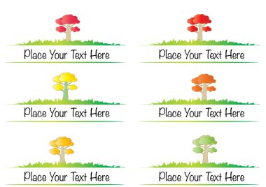 Bir dizi farklı mevsimin vektör çizimi