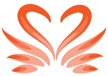 Kırmızı kalbin vektör çizimi