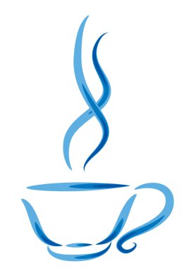 Beyaz arkaplanda kahve fincanı simgesi