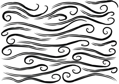 Siyah ve beyaz vektör çizimleri kümesi