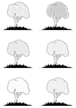 vektör ağaçları kümesi