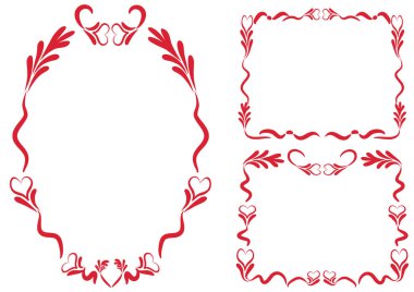 Beyaz arkaplanda izole edilmiş boş alanı olan güzel dekoratif çerçeveler, vektör illüstrasyonu 