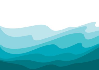 Dalgaların ve denizin vektör çizimi