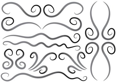 Siyah ve beyaz vektör dekoratif elementler kümesi