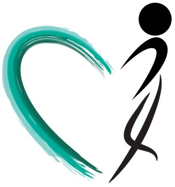 Bir kalp ve figürün vektör çizimi