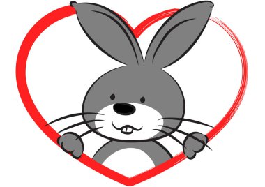 Fiyonklu şirin bir tavşan.