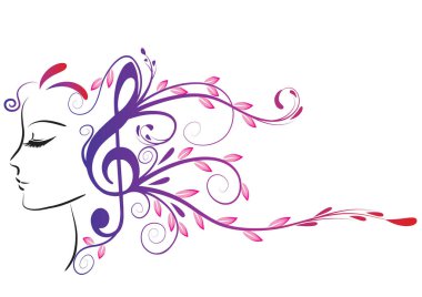 Çiçekli güzel kız.