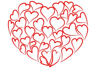 Bir kalp şeklinin vektör illüstrasyonu