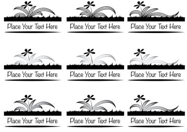 Farklı elementlere sahip vektör pankartları