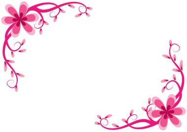 pembe çiçekler ve metin için yer