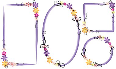 Çiçek çerçevesinin vektör illüstrasyonuName