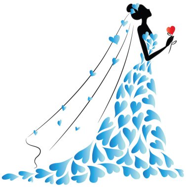 Kış manzarasında bir kızın vektör çizimi