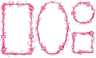 Beyaz arkaplanda izole edilmiş boş alanı olan güzel dekoratif çerçeveler, vektör illüstrasyonu 