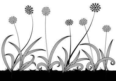 Çiçek arkaplanının vektör çizimi
